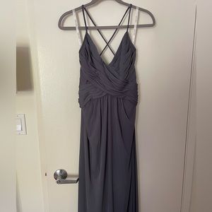David’s Bridal Pewter Bridesmaids Dress Size 8